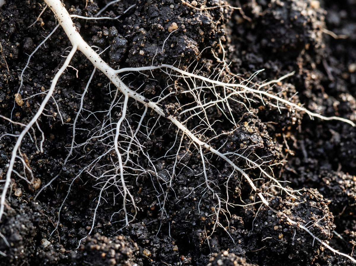 Humic Acid 7% làm đất đen tơi xốp và bung rễ cám trắng xóa